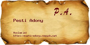 Pesti Adony névjegykártya
